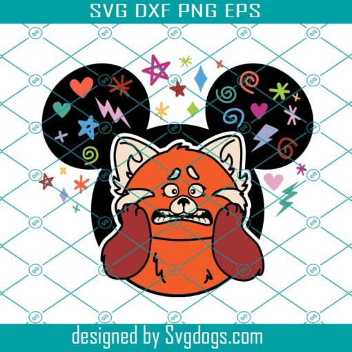 Mei Lee Panda Svg, Mouse Ears Turning Red Svg, Disneyland Ears Svg, Mickey Turning Red Mei Lee Svg