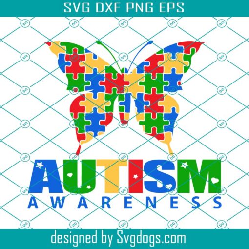 Autism Awareness Butterfly Svg, Autism Awareness Svg, Puzzle Svg, Awareness Svg, Butterfly Svg