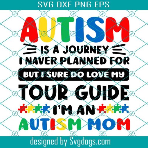 Autism Is A Journey Svg, I’m An Autism Mom Svg, Autism Awareness Svg, Color Puzzle Svg