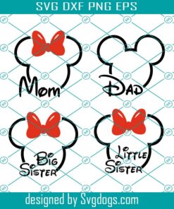 Mickey And Minnie Outline Head Svg , Disney Svg, Dad & Mom Shirt Svg , Disneyland Svg