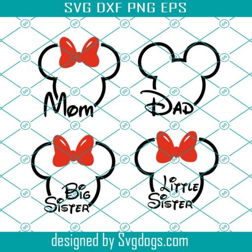 Mickey And Minnie Outline Head Svg , Disney Svg, Dad & Mom Shirt Svg , Disneyland Svg