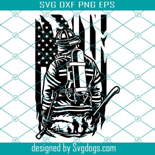 Firefighter Svg, US Firefighter Svg, US Fireman Svg, Fireman Svg