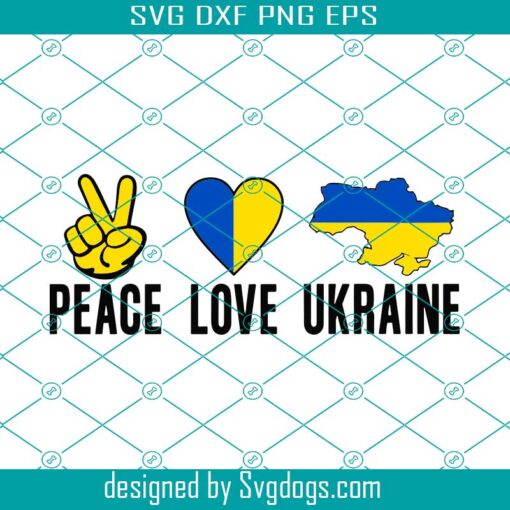 Peace Love Ukraine Svg, Stand With Ukraine Svg, Support Ukraine Svg, Ukraine Svg