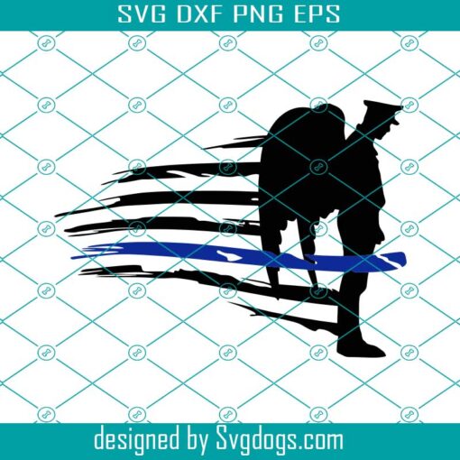 Police Svg, Thin Blue Line Svg, 4th Of July Svg, Back The Blue Svg, Distressed Flag Svg