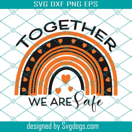 Harmony Day Svg, Together We Are Safe Svg, Orange Black Svg, Harmony Week Svg, Boho Rainbow Svg