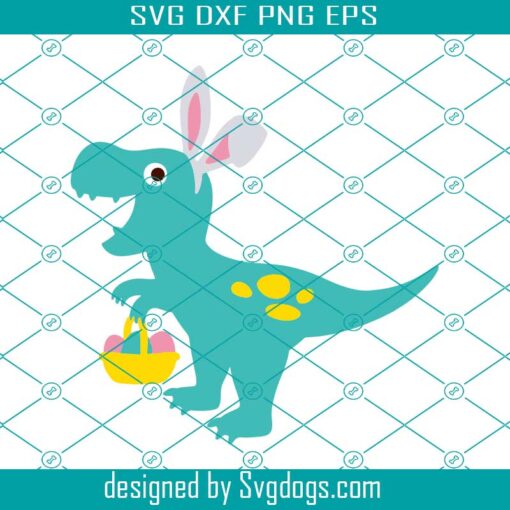 Easter Bunny Dinosaur Svg, Easter Egg Hunt Dinosaur With Bunny Ears Kid Funny Easter Bunnysaurus Svg, Easter Svg