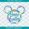 Mouse Head Wreath Svg, 2022 Happy Easter Quote Decor Svg, Happy Easter Svg, Disney Svg