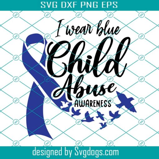 HidI Wear Blue Child Abuse Svg, Child Abuse Awareness Svg, Child Abuse Svg, Blue Ribbon Svg