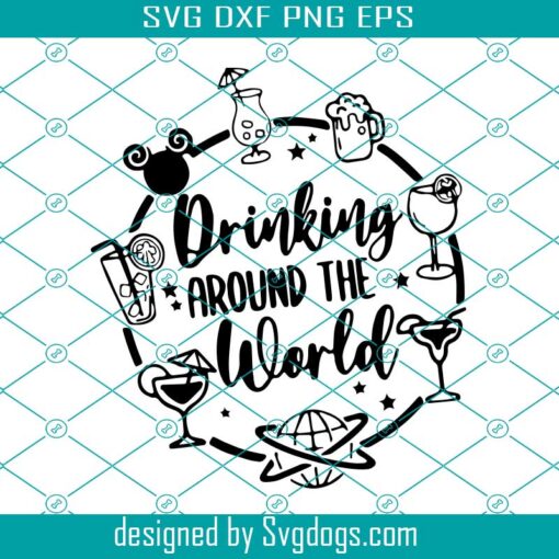 Drinking Around The World Svg, Mouse Svg, Castle Svg, Trip Svg, Customize Gift Svg