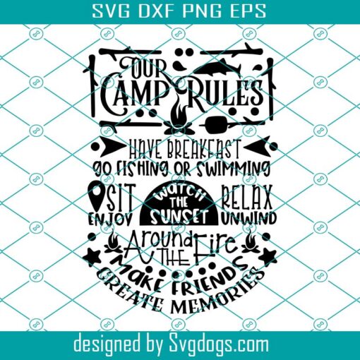 Camp Rules Svg, Our Camp Rules Svg, Camp Rules Printable Svg, Camping Rules Svg, Camping Svg, Campers Svg