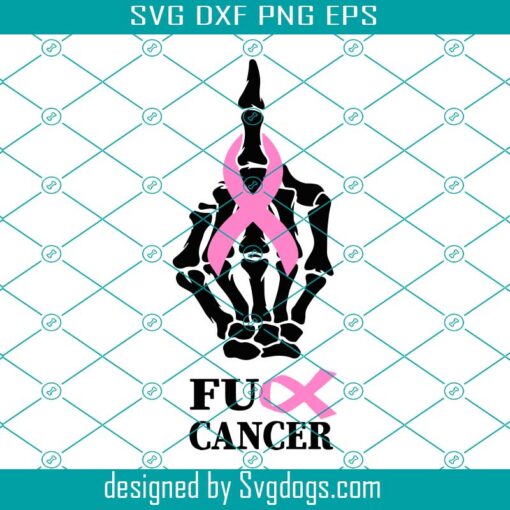 Funny Cancer Awareness Svg, Breast Cancer Svg, Middle Finger Svg, Fuck Cancer Svg