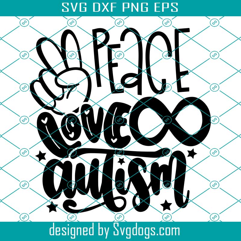 Peace Love Autism Svg, Autism Awareness Svg, Love Autism Svg