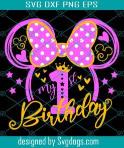 Mini First Birthday Svg, Baby 1st Birthday Svg, Mouse Birthday Svg, Baby Birthday Svg
