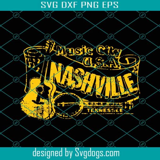 Music City Nashville Svg, Tennessee Band Svg, Country Music Svg