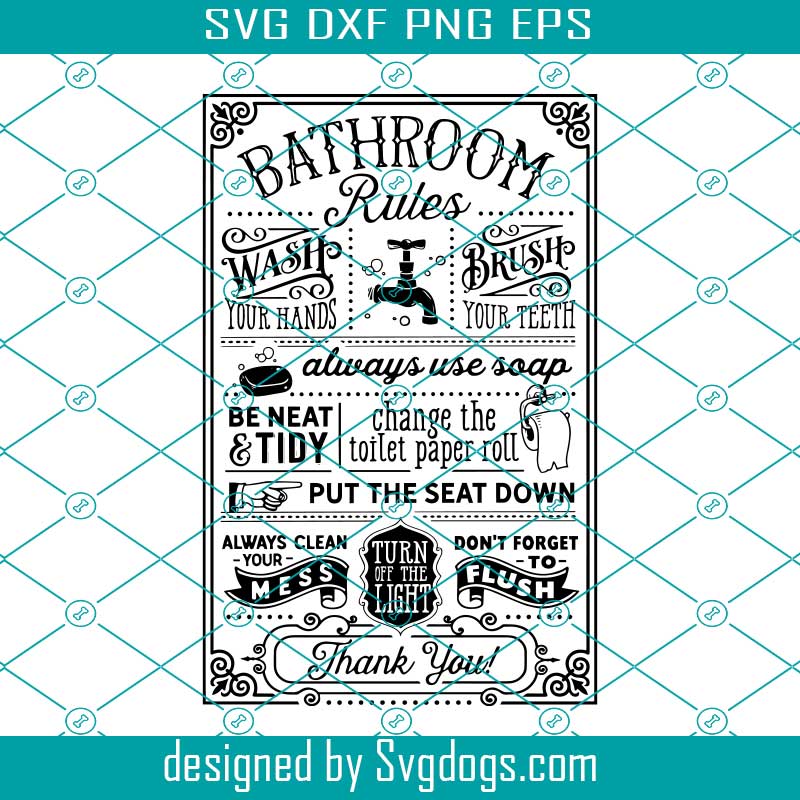 Bathroom Rules Svg, Bathroom Svg, Bath Svg, Rules Svg, Farmhouse Svg, Rustic Sign Svg