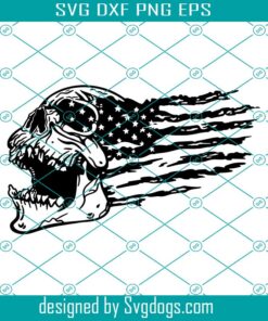 Patriotic Skull American Flag Svg, Distressed Flag Svg, Military Veteran Svg, Soldier Svg, Skull Svg
