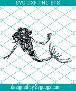 Mermaid Skeleton Svg, Sea Monster Svg, Gothic Woman Svg
