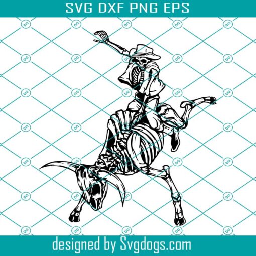 Skeleton Rodeo Svg, Bull Riding Svg, Cowboy Svg, Ranch Western Country Farm Svg