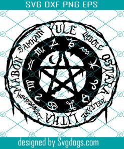 Wheel Of The Year Svg , Calendar Svg, Pentagram Svg, Wicca Svg, Pagan Svg