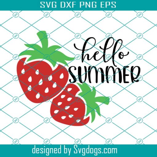Hello Summer Svg, Door Hanger Svg , Strawberry Svg,Summer Svg, Welcome Sign Svg, Porch Sign Svg