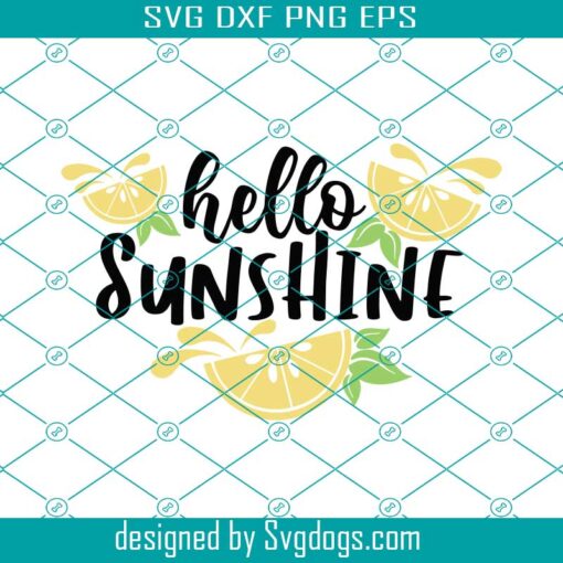 Hello Sunshine Round Sign Svg,  Lemons Svg, Summer Svg, Door Sign Svg, Farmhouse Svg