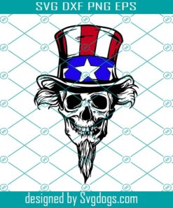 Uncle Sam Skull Svg, America Svg, Patriot Military Government Country Nation Svg