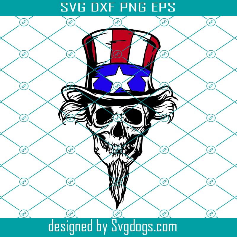 Uncle Sam Skull Svg, America Svg, Patriot Military Government Country Nation Svg