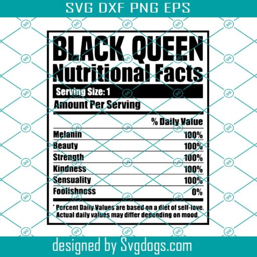 Juneteenth Black Queen Nutritional Facts Svg, Juneteenth 1865 Svg, Freedom Day Svg, Equality Rights Svg