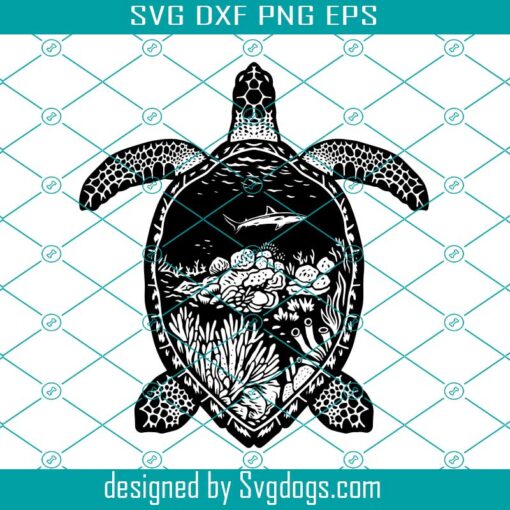 Sea Turtle Tumbler Svg, Turtle Svg, Sea Turtle Svg, Coral Reef Svg, Ocean Svg