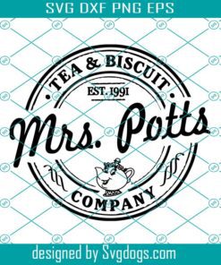 Mrs. Potts Tea Biscuit Company Svg, Beauty And Beast Svg, Drink Svg