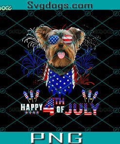 Happy 4Th Of July American Flag Sunglasses Yorkshire Terrier PNG, Dog PNG, 4th of July PNG