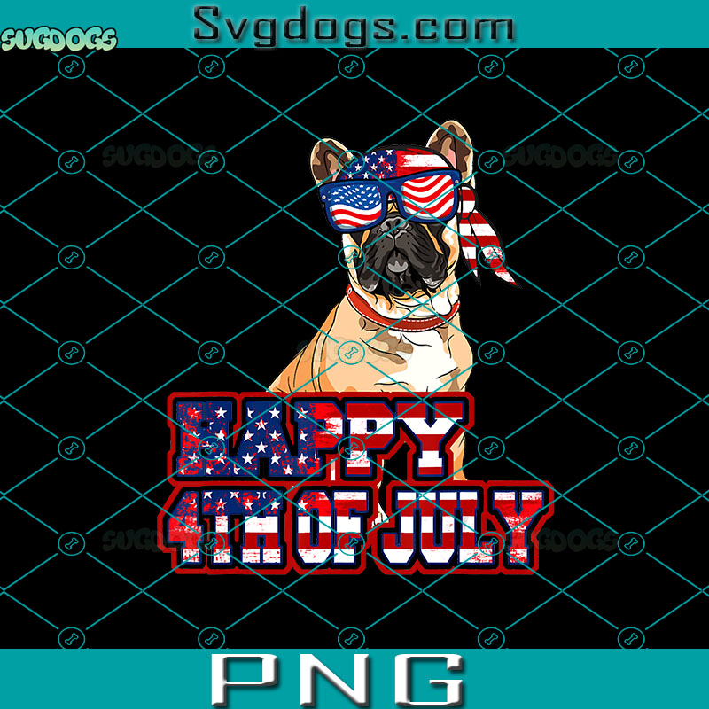 Happy 4Th Of July French Bulldog American Flag Glasses PNG, Dog PNG, 4th of July PNG