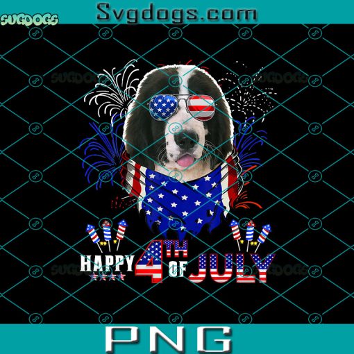 Happy 4Th Of July Landseer Dog Sunglasses With American Flag PNG, Dog PNG, 4th of July PNG