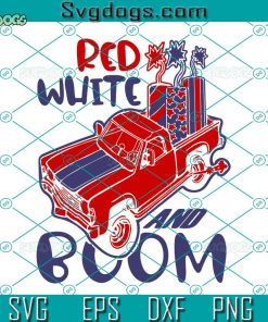Bronco Truck Red White And Boom Svg, Patriotic Monster Truck Svg, 4th Of July Svg