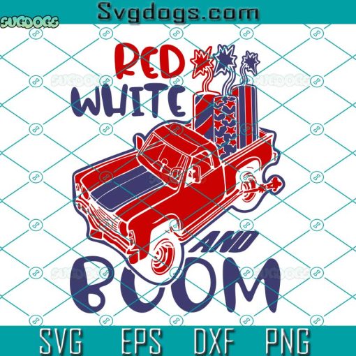 Bronco Truck Red White And Boom Svg, Patriotic Monster Truck Svg, 4th Of July Svg