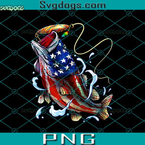 4th Of July Fishing PNG, Fishing USA Flag PNG, Fishing PNG, Bass PNG