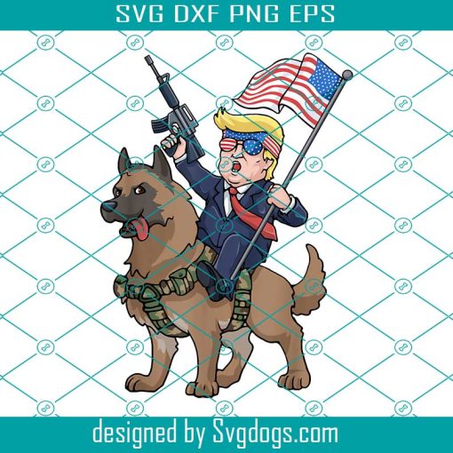 Trump Belgian Malinois Dog PNG, 4th Of July PNG, Trump Belgian Malinois Dog American Hero K9 4th Of July PNG