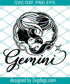 Gemini Svg, Gemini Sign Svg, Gemini Zodiac Star Sign Tattoo Stencil Svg, Gemini Zodiac Sign Svg