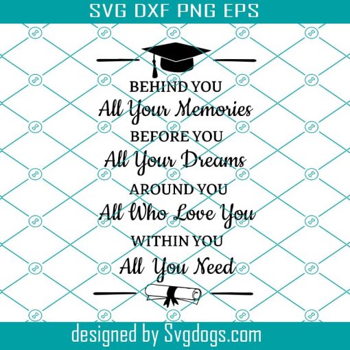 Behind You All Your Memories Svg, Graduation Quote Svg, Class Of 2022 Svg, Graduation Svg, Seniors 2022 Svg