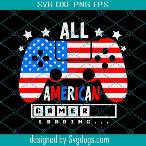 All American Gamer Svg, 4th Of July Gamer Svg, 4th Of July Boy Svg, Video Controller Svg