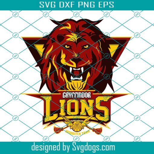 Lions Svg, Gryffindor Quidditch Lions Team Harry Potter Svg, Harry Potter Svg