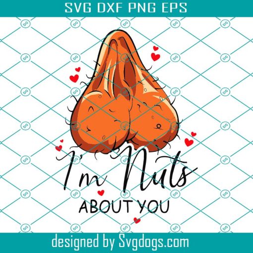 Im Nuts About You Svg, Funny Valentnes Day Svg, Fathers Day Svg