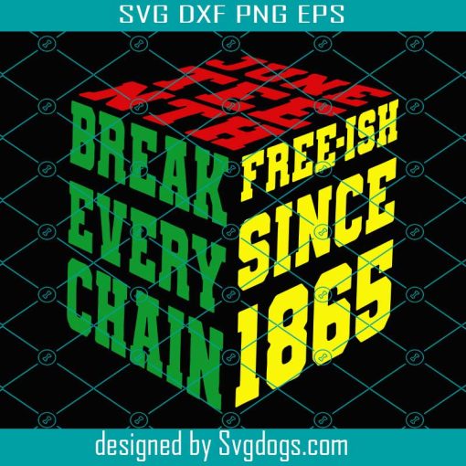 Free-ish Since 1865 Svg, Break Every Chain Svg, Juneteenth Svg, Juneteenth Vector Box Svg