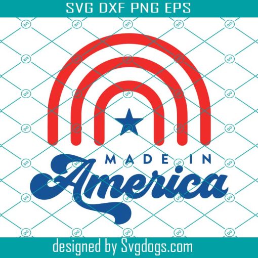 Made In America Svg, America Rainbow Svg, 4th Of July Svg