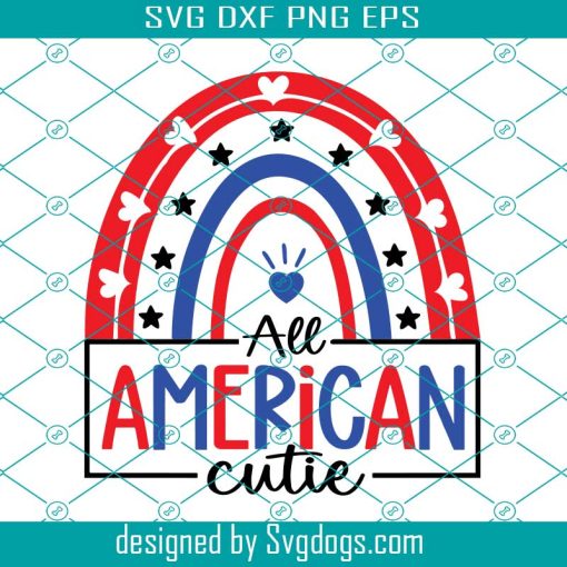 All American Cutie Svg, 4th Of July Shirt Svg, Fourth Of July Kids Svg