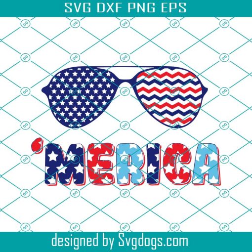 Merica Sunglasses Svg, Fourth Of July Svg, Firework Svg, Freedom Svg, Memorial Day Svg, American Svg