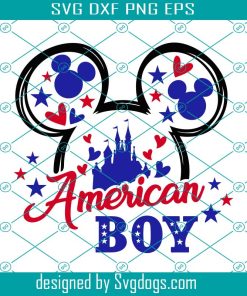 Mouse American Boy Svg, USA Boy Svg, Mouse Patriotic Svg, For 4th Of July Svg