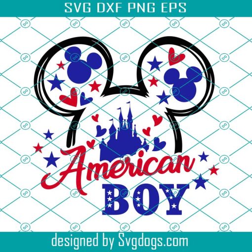 Mouse American Boy Svg, USA Boy Svg, Mouse Patriotic Svg, For 4th Of July Svg