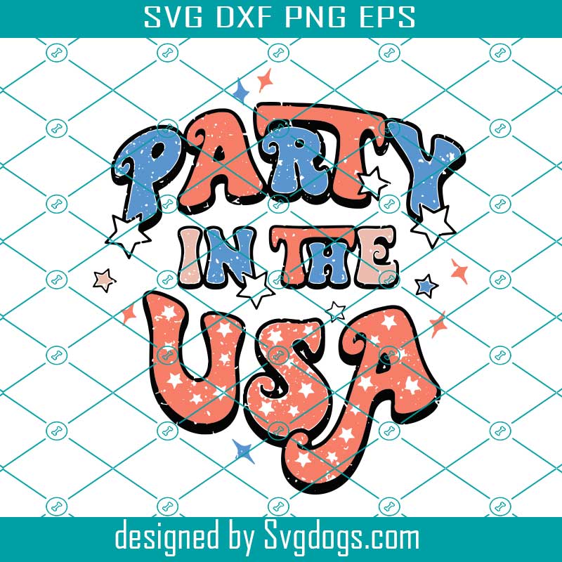 Party In The USA Svg, Party Shirts For Women Party In The USA Vintage USA Flag Premium Svg, American Svg