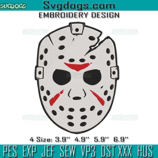 Jason Voorhees Embroidery Design File, Halloween Embroidery Design File